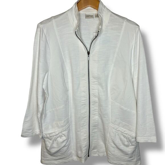 Weekender By Chicos Jacket NWT 2 (L) Full Zip Luxe Featherlight Favorite Pockets - Picture 2 of 7